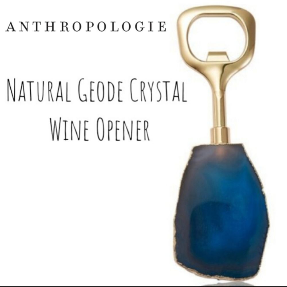 Natural Crystal Blue Geode Wine Opener